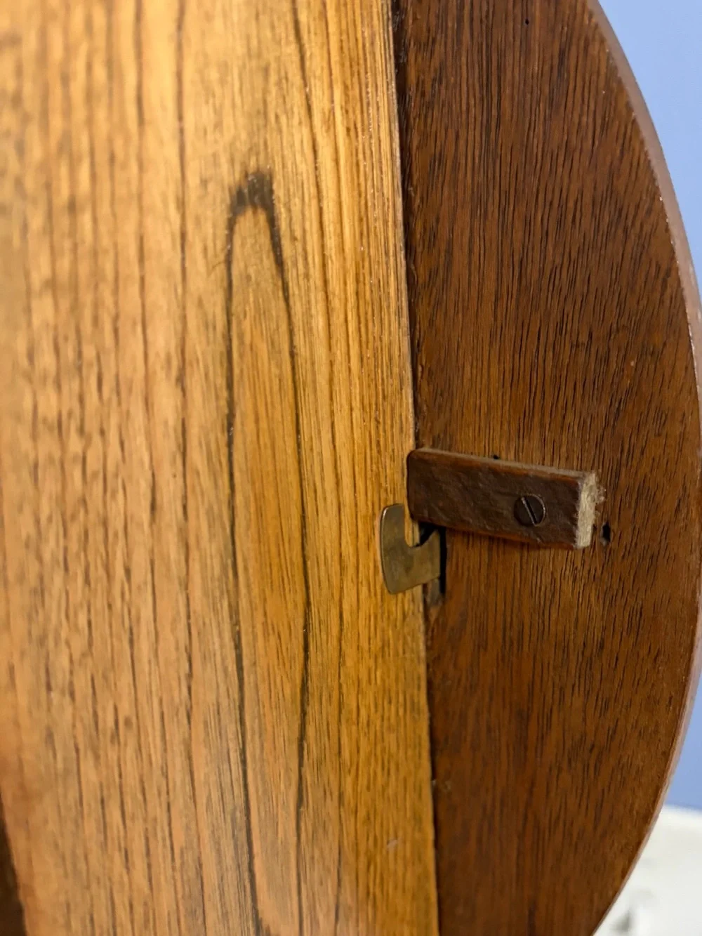 Antique Oak Regulator A Wall Clock – 8-Day Key Wind, Works Great!